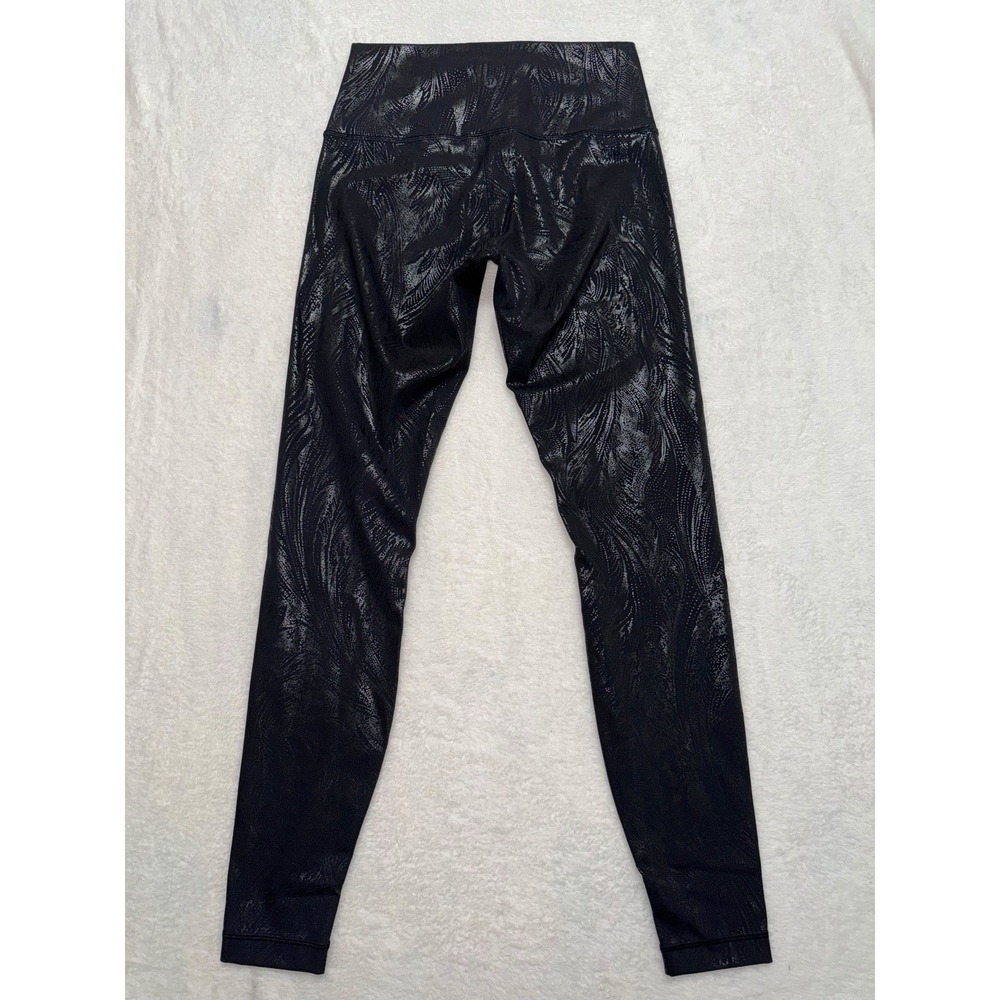 Lululemon Women's Wunder Under High Rise Tight Shine Black Print Size 6